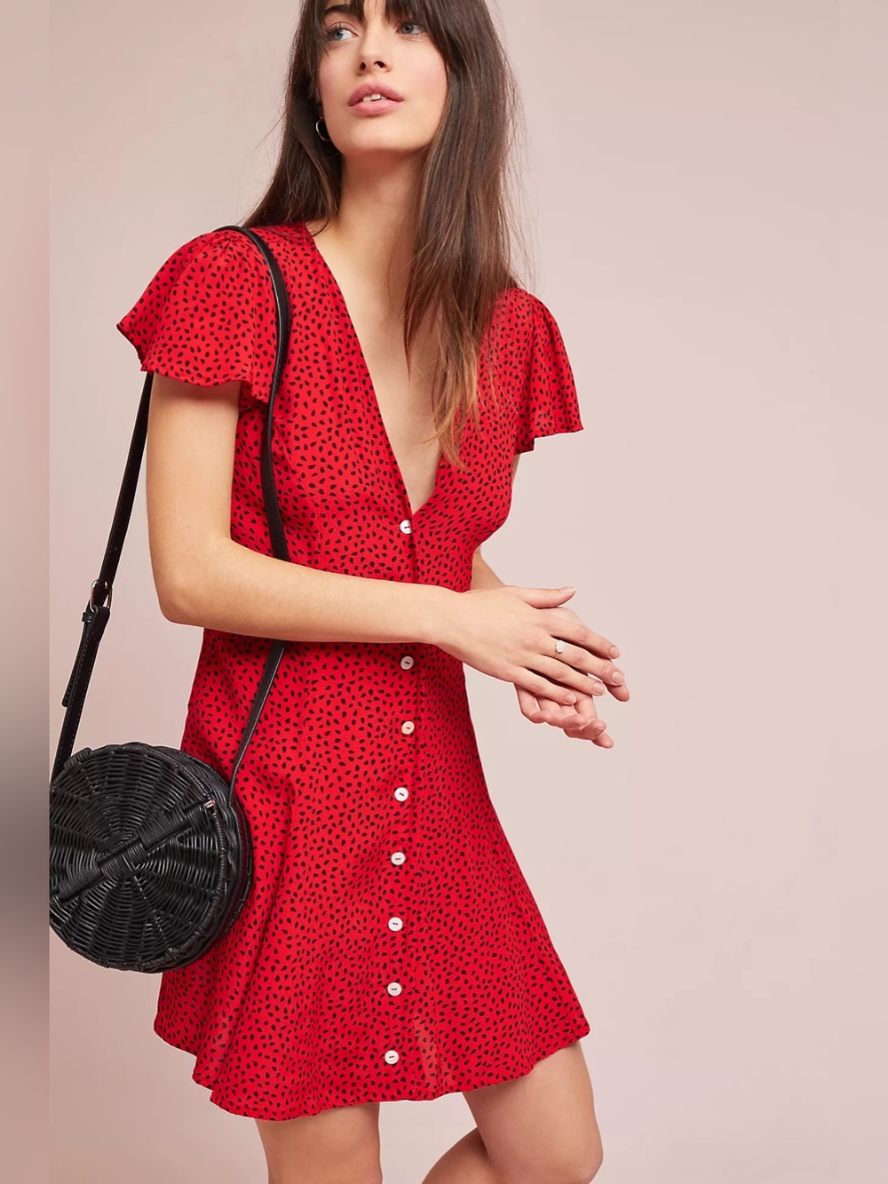 Anthro Watermelon Shirt Dress